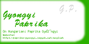 gyongyi paprika business card